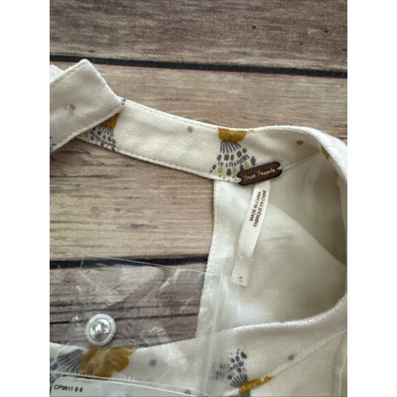 Free People Bohemian Tunic Top - Rust/Ivory Comb Size 6 NWT Floral - Picture 5 of 9